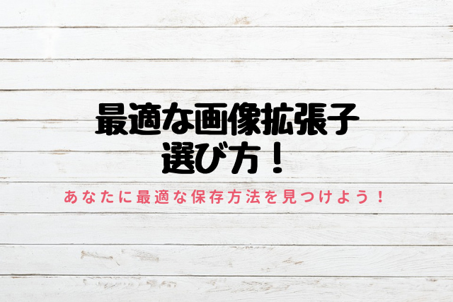 画像のファイル形式 拡張子を正しく理解して ブログに最適な画像を使おう アフィたま